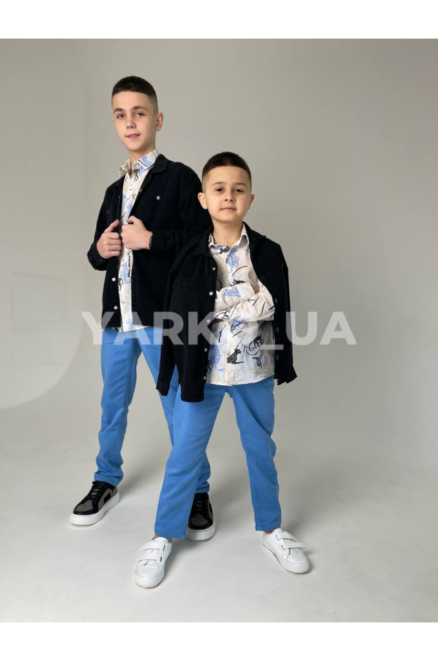 Сорочка JACK LIONS для хлопців весна/осінь 60236807 з котону чорна 128(р)