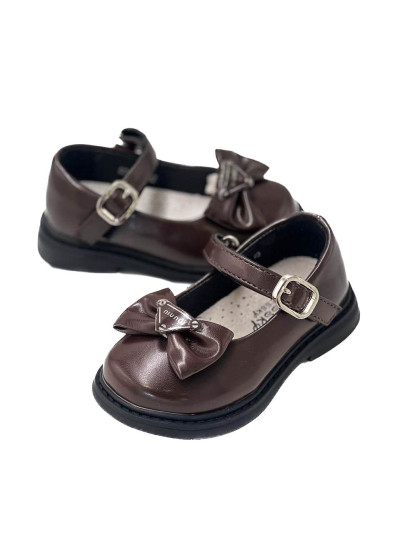 Туфлі для дівчинки весна-осінь BD5271-3A екошкіра шоколад Niu бант  22(р) 