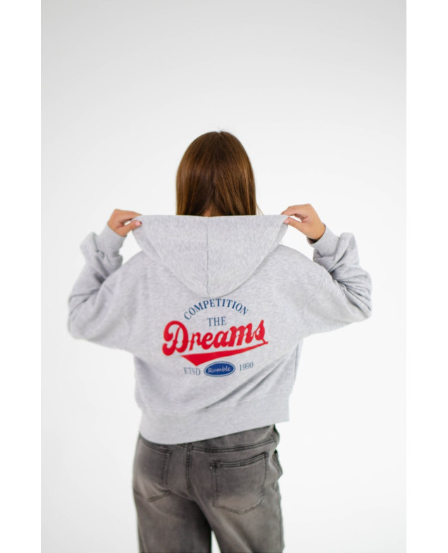 Зіп-худі для дівчинки весна-осінь 600169 двонитка сірий меланж Dreams,укорочене S(р) 