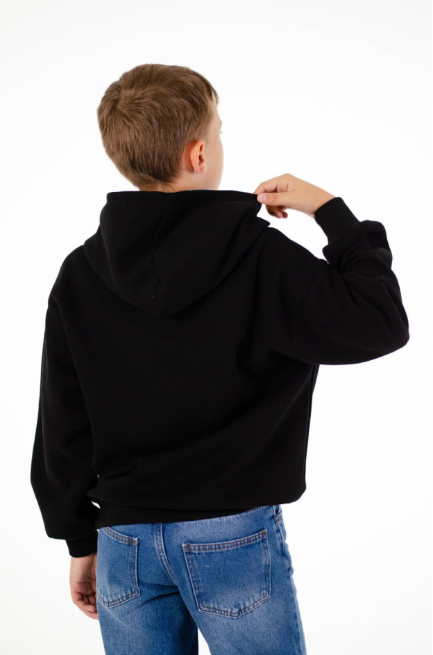 Худі для дівчинки або для хлопчика весна-осінь 6Q518 котон чорний Stussy 130(р) 