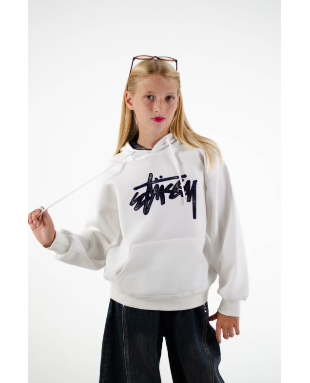 Худі для дівчинки або для хлопчика весна-осінь 6Q518 котон молочний Stussy 130(р) 