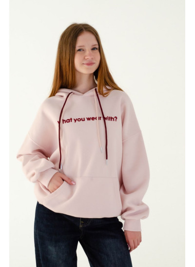 Худі для дівчинки весна-осінь 82049 котон рожевий What you wear 160(р) 