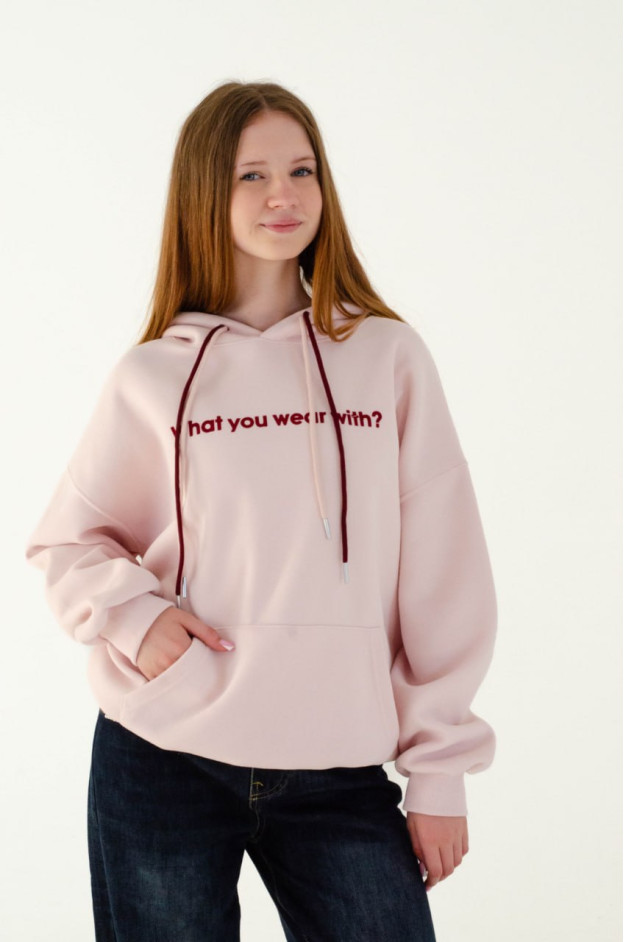 Худі для дівчинки весна-осінь 82049 котон рожевий What you wear 160(р) 