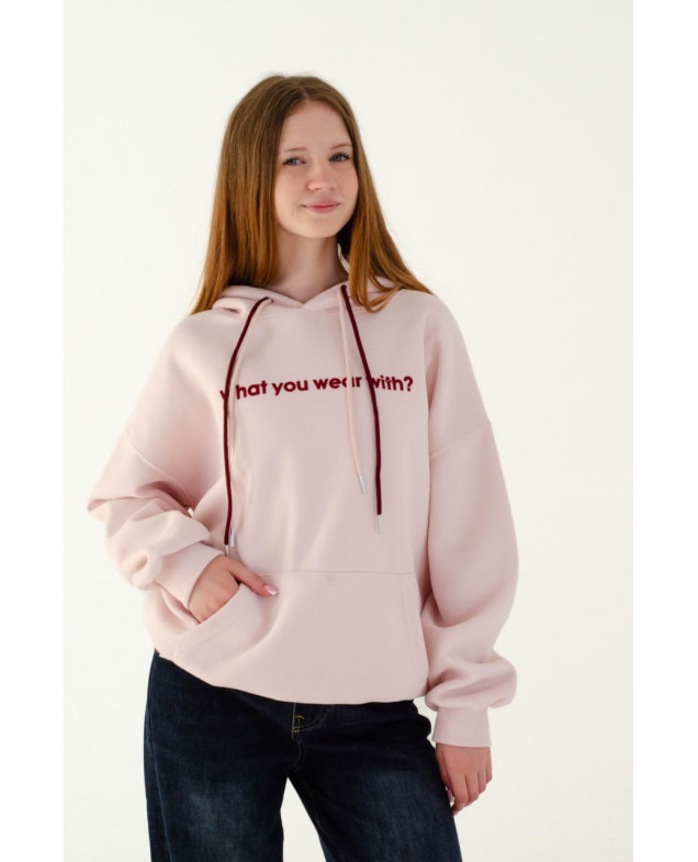 Худі для дівчинки весна-осінь 82049 котон рожевий What you wear 160(р) 