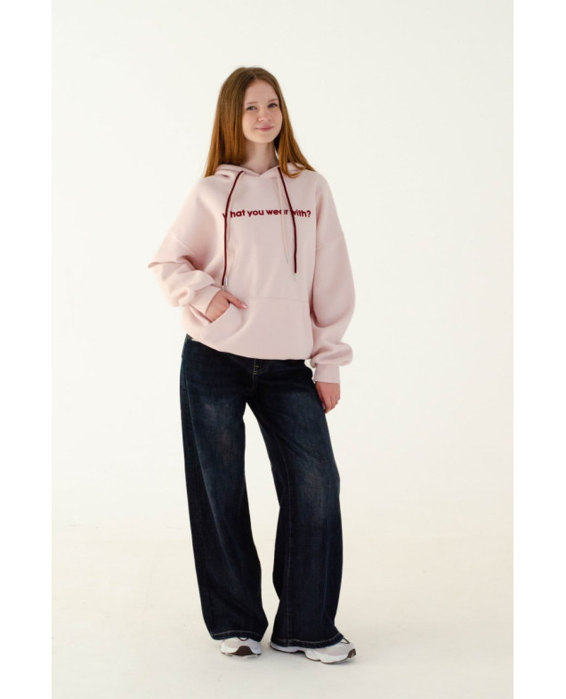 Худі для дівчинки весна-осінь 82049 котон рожевий What you wear 160(р) 