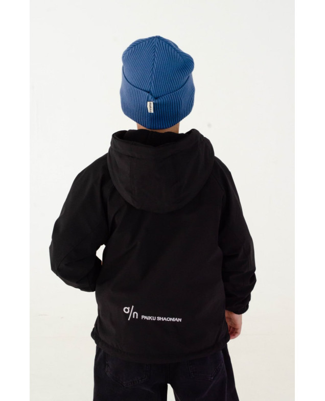 Куртка для хлопчика весна-осінь 26996 болонь/фліс чорний Runonclouos,двостороння 122(р) 