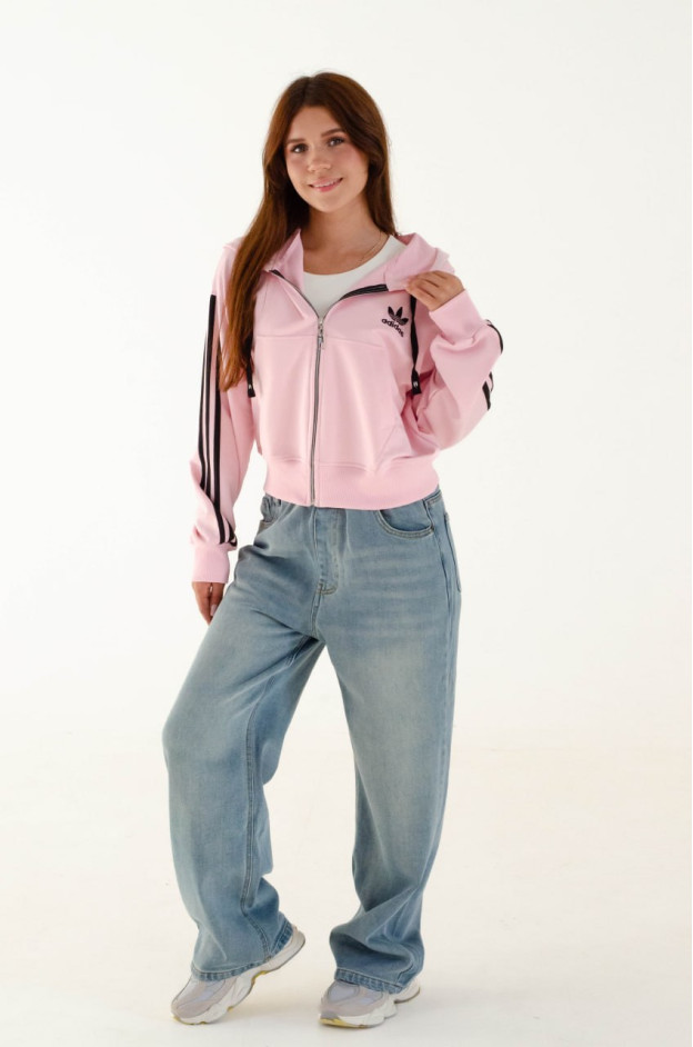 Зіп-худі для дівчинки весна-осінь 1402 котон рожевий Adidas S(р) 