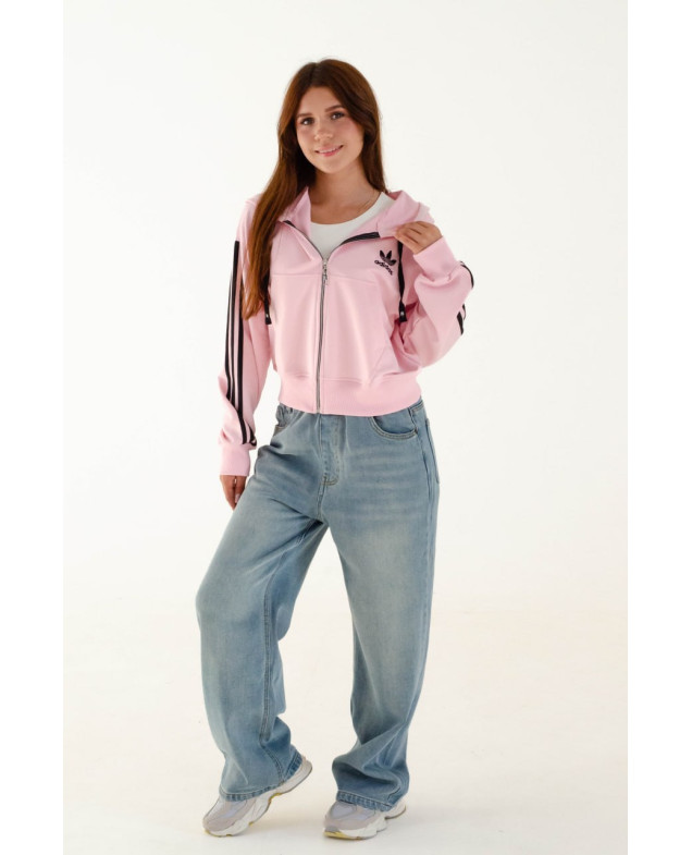 Зіп-худі для дівчинки весна-осінь 1402 котон рожевий Adidas S(р) 