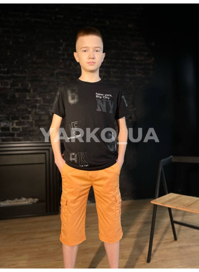 Футболка MAGO для хлопчиків на літо 3019 котон чорний Big City 140(р)