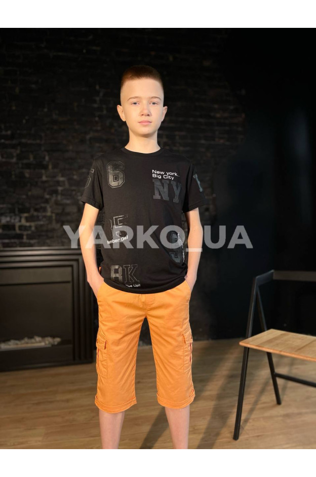 Футболка MAGO для хлопчиків на літо 3019 котон чорний Big City 140(р)