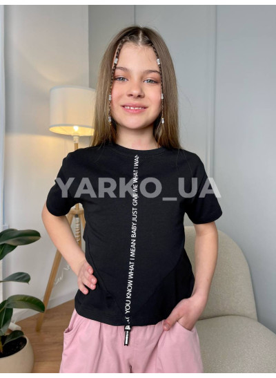 Футболка Blueland літо для дівчаток 3725 котон Just чорний 128(р) 