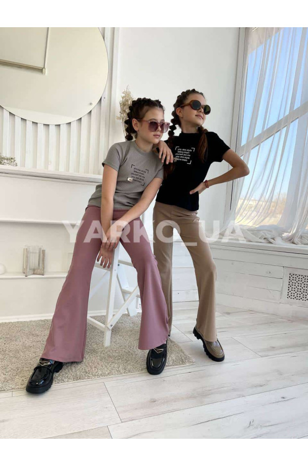 Брюки для дівчаток весна/осінь 1153 з котону/пе кльош 128(р) 