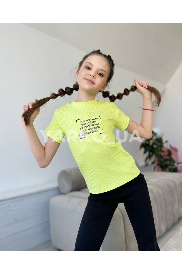 Футболка Viollen літо дів. 4875 котон you are style лайм 128(р) 