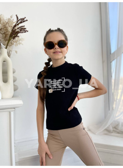 Футболка Viollen літо дів. 4875 котон you are style чорний 176(р) 