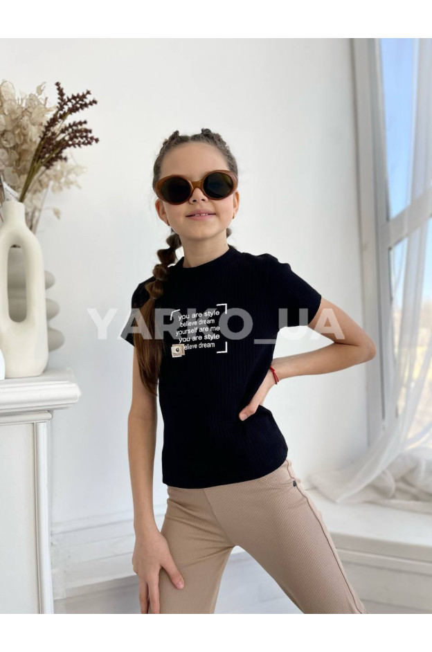 Футболка Viollen літо дів. 4875 котон you are style чорний 176(р) 