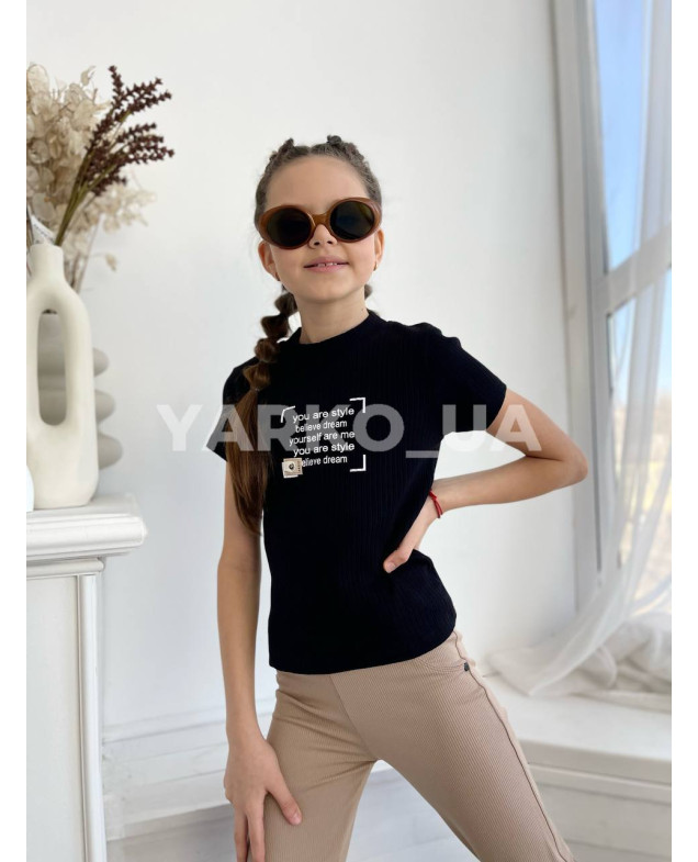 Футболка Viollen літо дів. 4875 котон you are style чорний 176(р) 