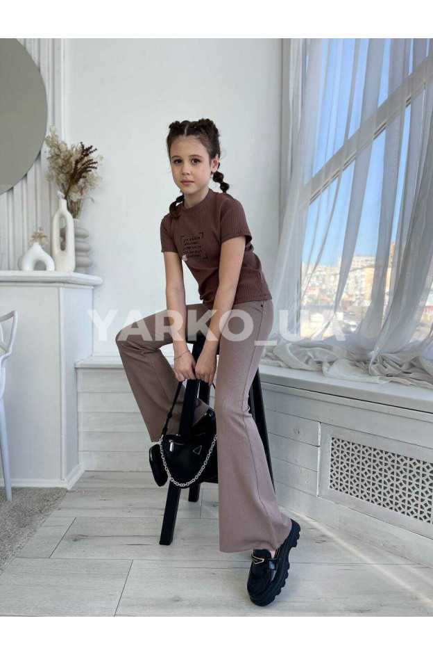Футболка Viollen літо дів. 4875 котон you are style шоколад 128(р) 