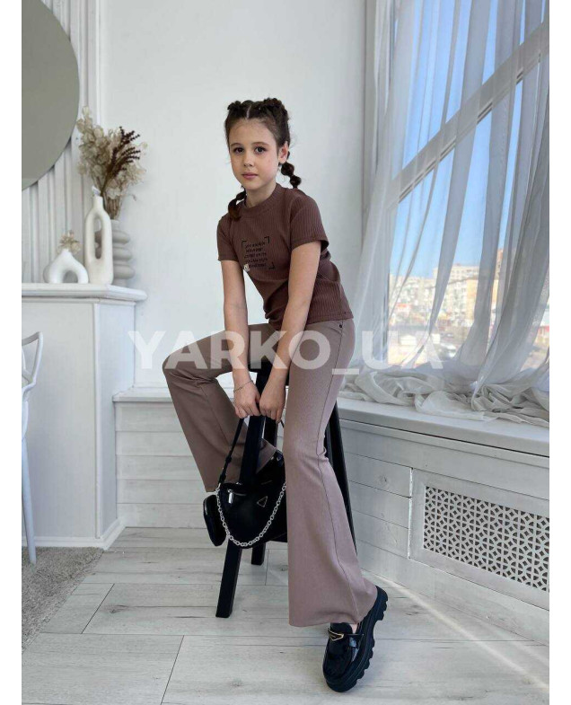 Футболка Viollen літо дів. 4875 котон you are style шоколад 128(р) 