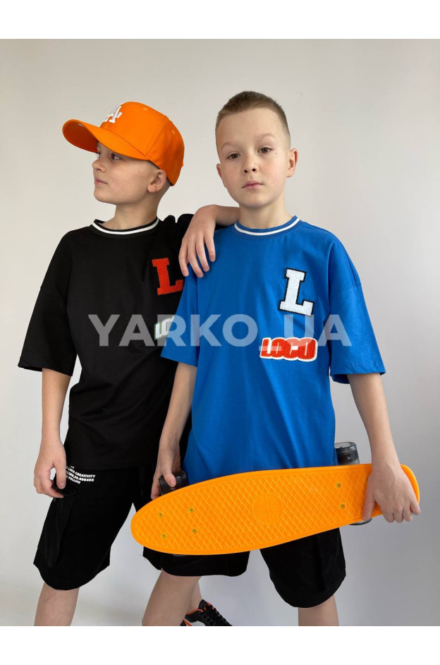 Футболка LOCOLOCO uni на літо 7045 з котону зелений буклє 140(р)