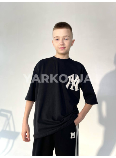 Футболка DOFFBI uni на літо 5496-4 котон чорний NY 176(р)