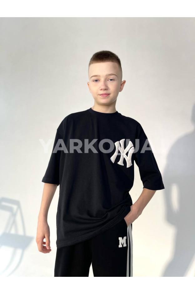 Футболка DOFFBI uni на літо 5496-4 котон чорний NY 176(р)
