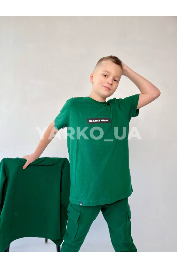 Футболка DOFFBI для хлопчиків на літо 5494-3 з котону Nice Human червоний 152(р)
