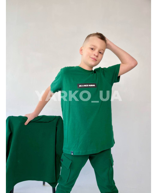 Футболка DOFFBI для хлопчиків на літо 5494-3 з котону Nice Human червоний 152(р)