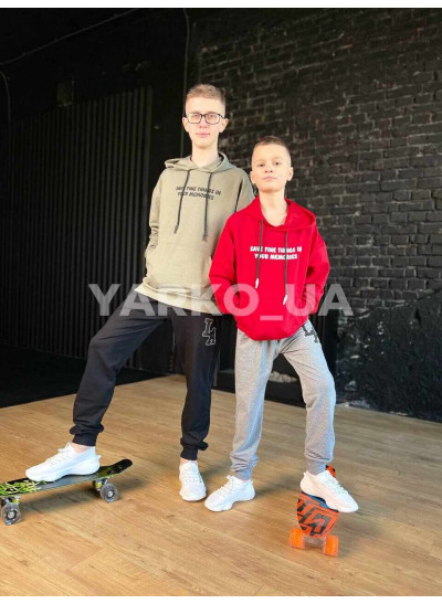 Брюки спортивні DOFFBI для хлопчиків весна/осінь 8406-2 з котону чорні LA 116(р)