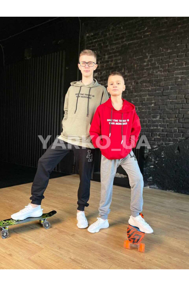 Брюки спортивні DOFFBI для хлопчиків весна/осінь 8406-2 з котону чорні LA 116(р)