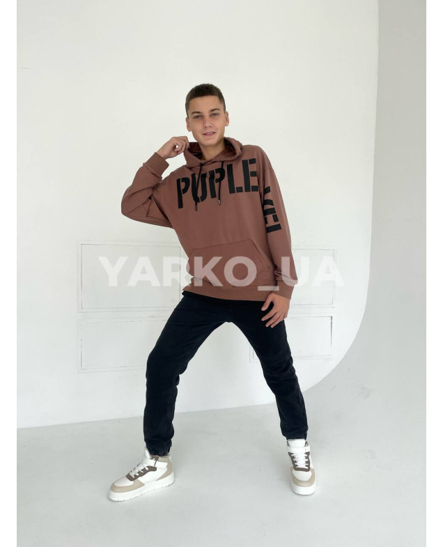Худі для хлопців весна/осінь 5484-4 з котону мокко PUPLE 176(р)