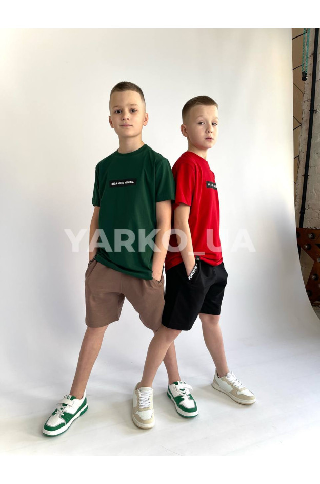 Шорти DOFFBI для хлопчиків на літо 6194-4 з котону чорний Powerful 170(р)