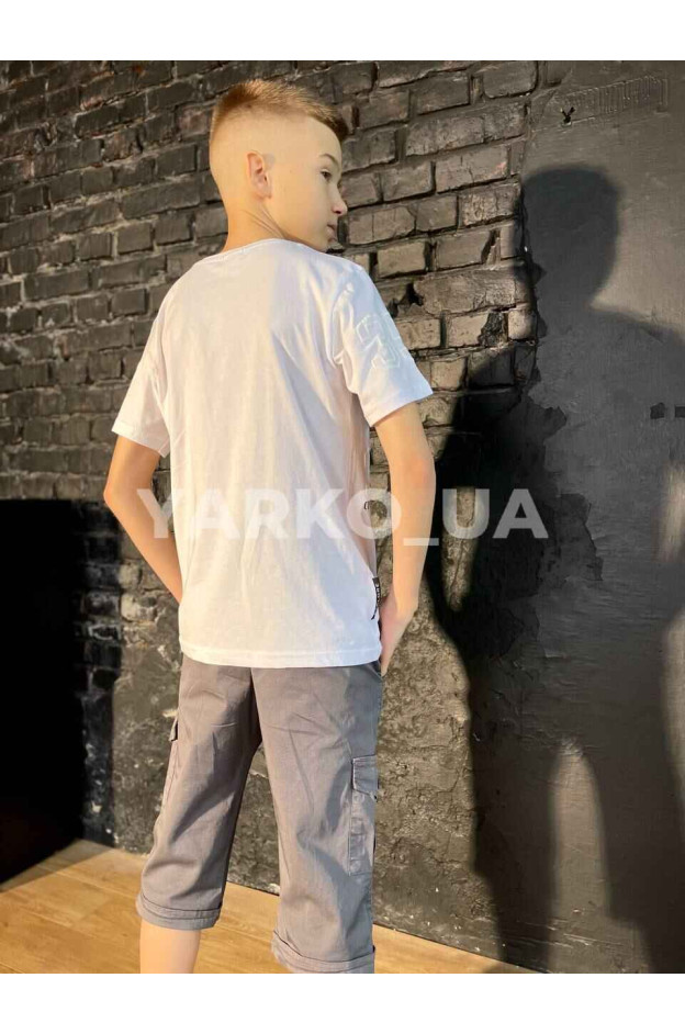 Шорти Flori для хлопчиків на літо 22218-1 котон графіт кишені 86(р)