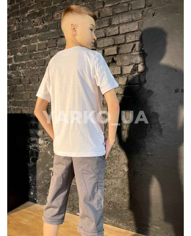 Шорти Flori для хлопчиків на літо 22218-2 котон графіт кишені 122(р)