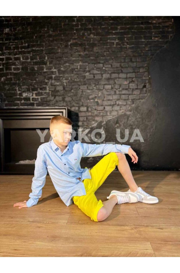Шорти Flori для хлопчиків на літо 22218-2 котон жовтий кишені 134(р)