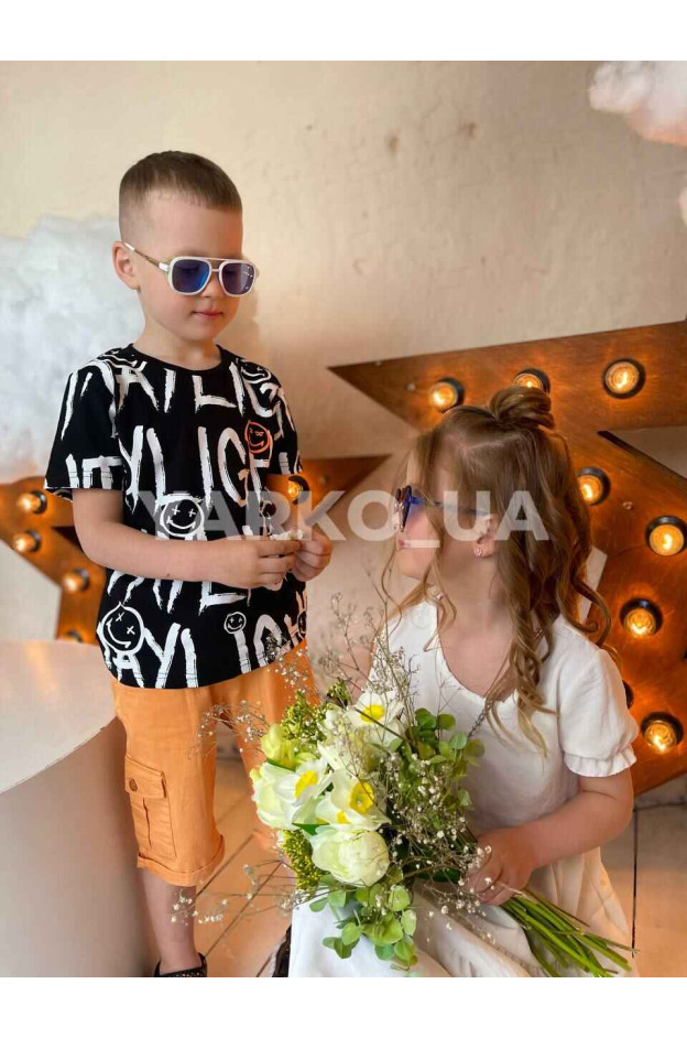 Шорти Flori для хлопчиків на літо 22218-1 котон оранж кишені 98(р)