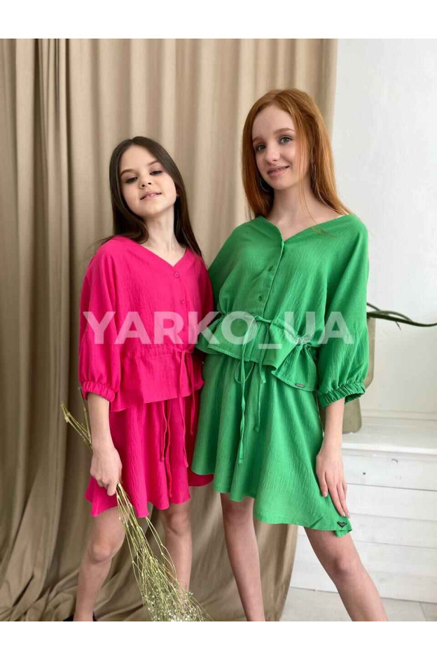 Шорти LOCOLOCO для дівчат на літо 5015 з котону малина сонце 134(р)