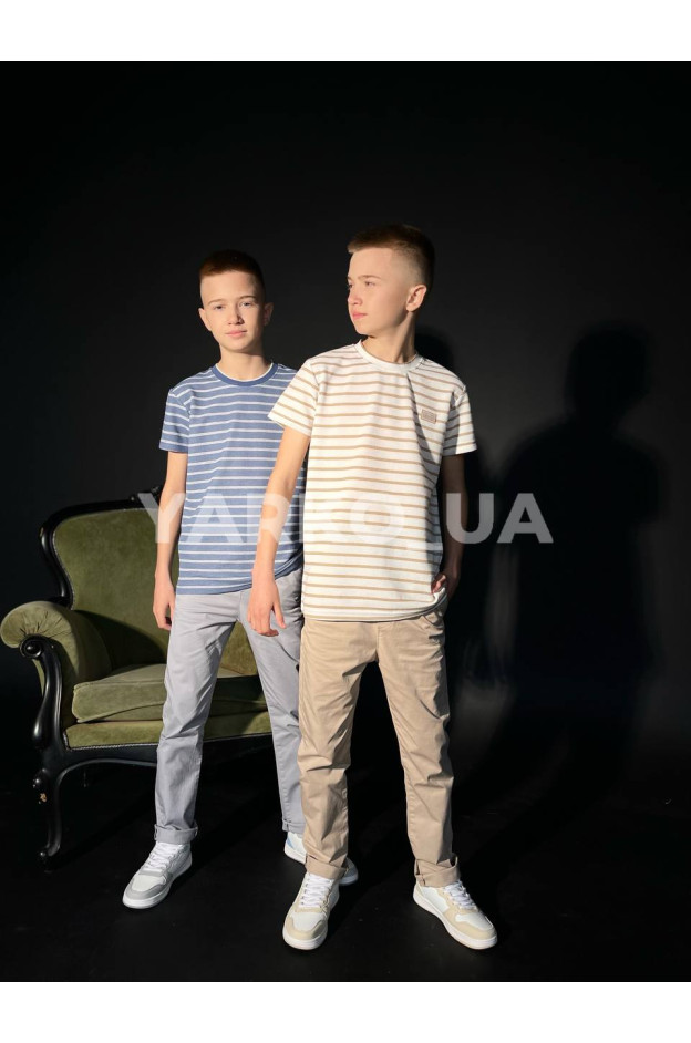 Брюки Flori для хлопчиків весна/осінь 23002-1 котон беж шнурок 98(р)