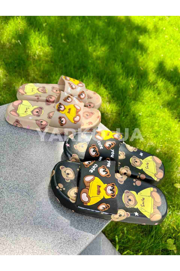 Шльопанці uni на літо A6615 гума чорний cute 32-33(р)