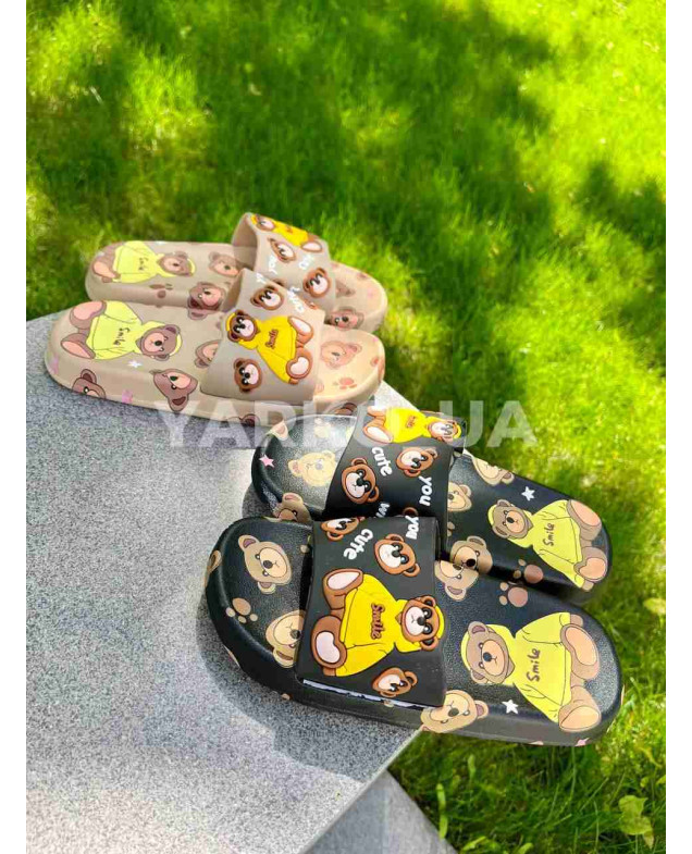 Шльопанці uni на літо A6615 гума чорний cute 32-33(р)