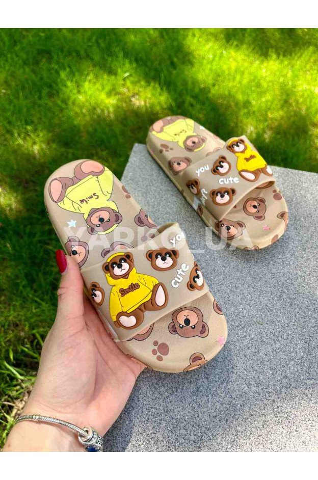 Шльопанці uni на літо A6615 гума беж cute 32-33(р)