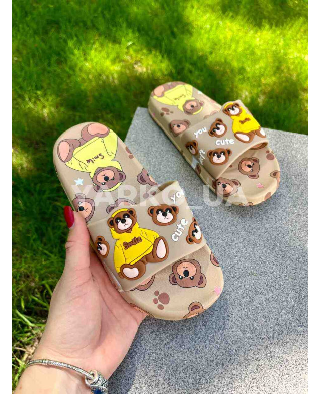 Шльопанці uni на літо A6615 гума беж cute 32-33(р)