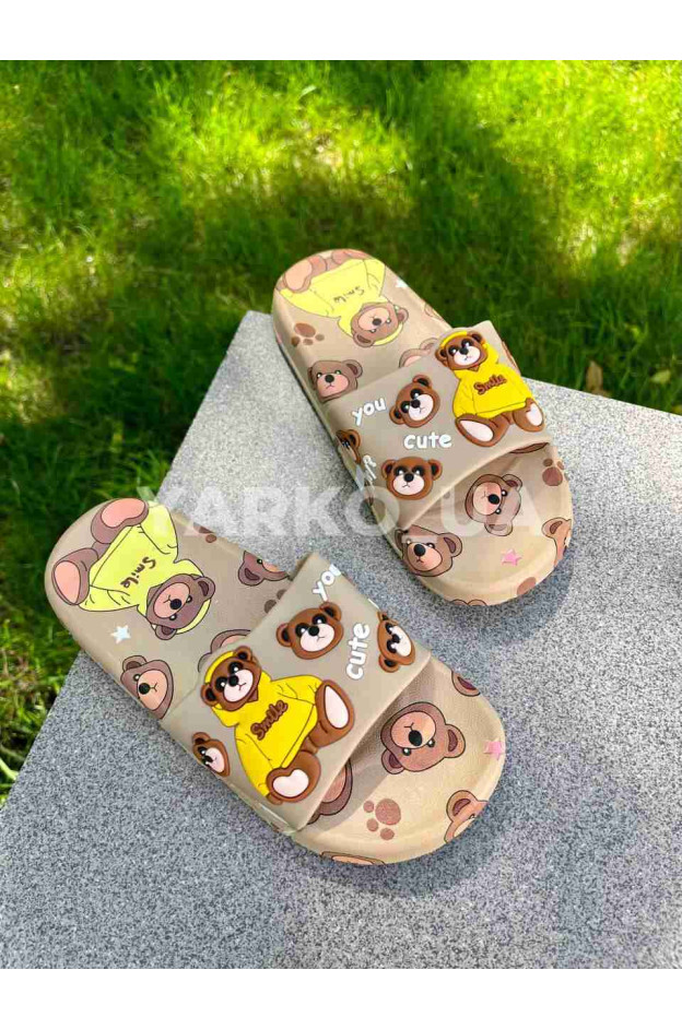Шльопанці uni на літо A6615 гума беж cute 32-33(р)