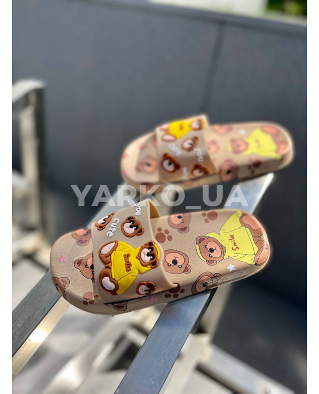 Шльопанці uni на літо A6615 гума беж cute 32-33(р)
