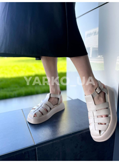 Босоніжки Vanessa для дівчат на літо L-198-01 натуральна шкіра бежевий римські 36(р)