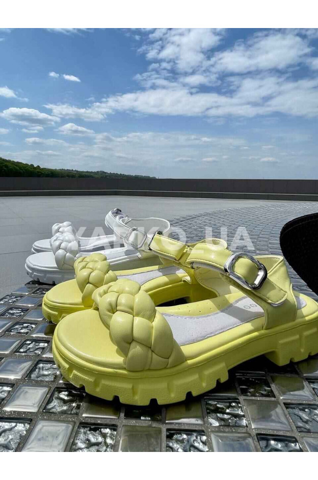Босоніжки KIMBOO для дівчат на літо FG2333-3Z екошкіра жовтий косичка 32(р)