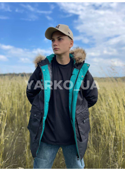 Куртка на зиму для хлопчиків 23306 з тінсулейту/натуральне хутро 150(L)(р)