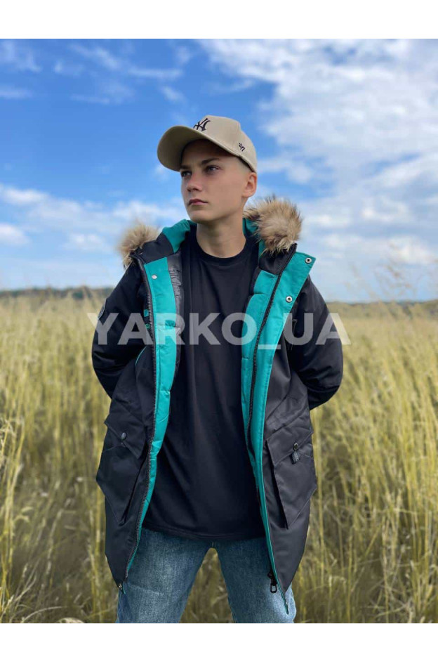 Куртка на зиму для хлопчиків 23306 з тінсулейту/натуральне хутро 150(L)(р)