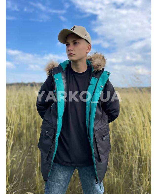 Куртка на зиму для хлопчиків 23306 з тінсулейту/натуральне хутро 150(L)(р)