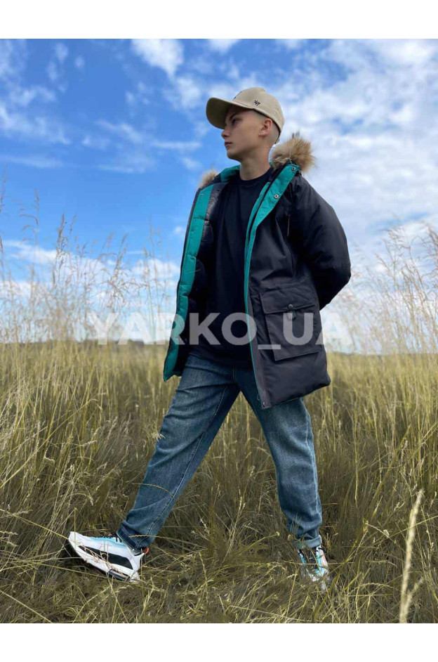 Куртка на зиму для хлопчиків 23306 з тінсулейту/натуральне хутро 150(L)(р)