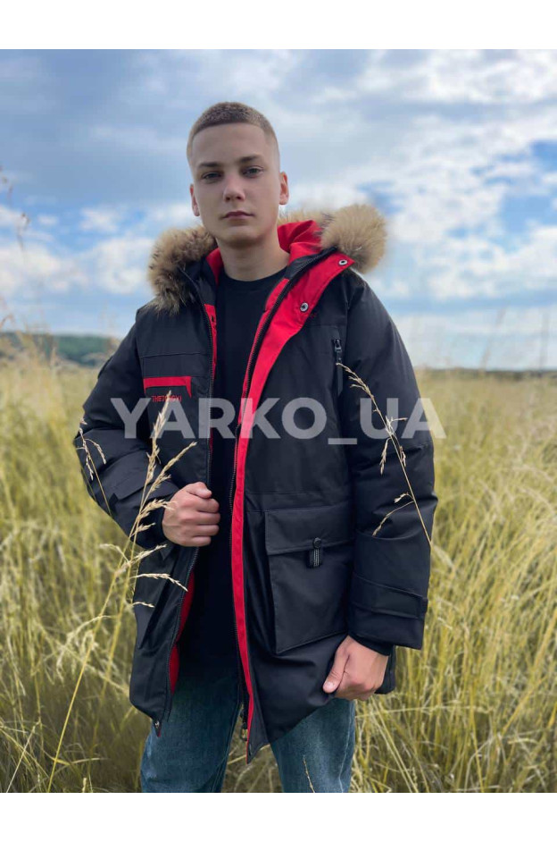 Куртка на зиму для хлопчиків 23306 з тінсулейту/натуральне хутро 150(L)(р)